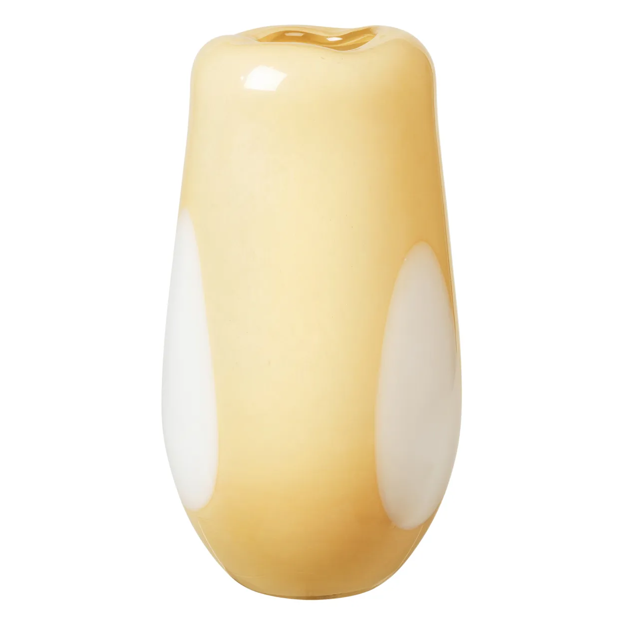 Broste Copenhagen Ada Dot glass vase 37 cm golden fleece yellow