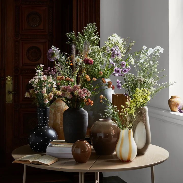 Ada Dot glass vase 37 cm, simply taupe warm grey