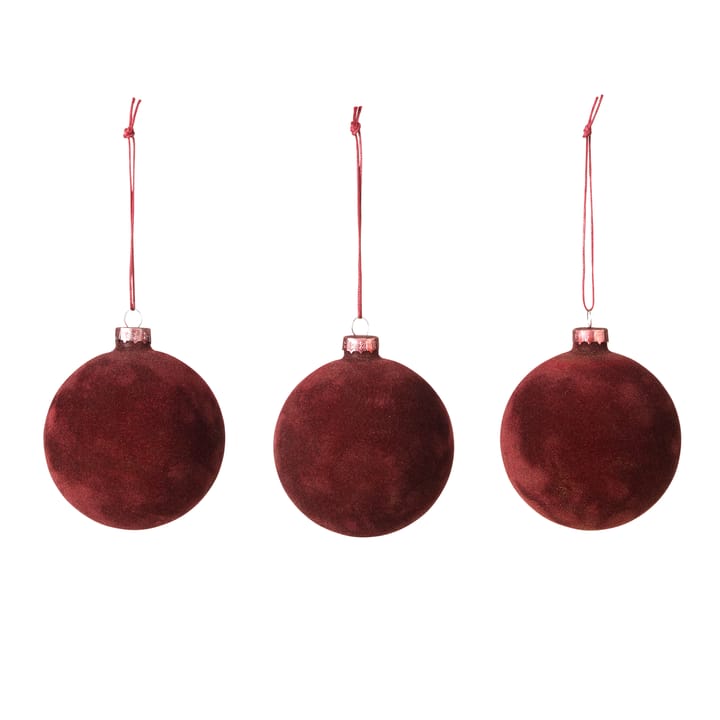 Alcan Christmas baubles 3-pack - dark red - Broste Copenhagen