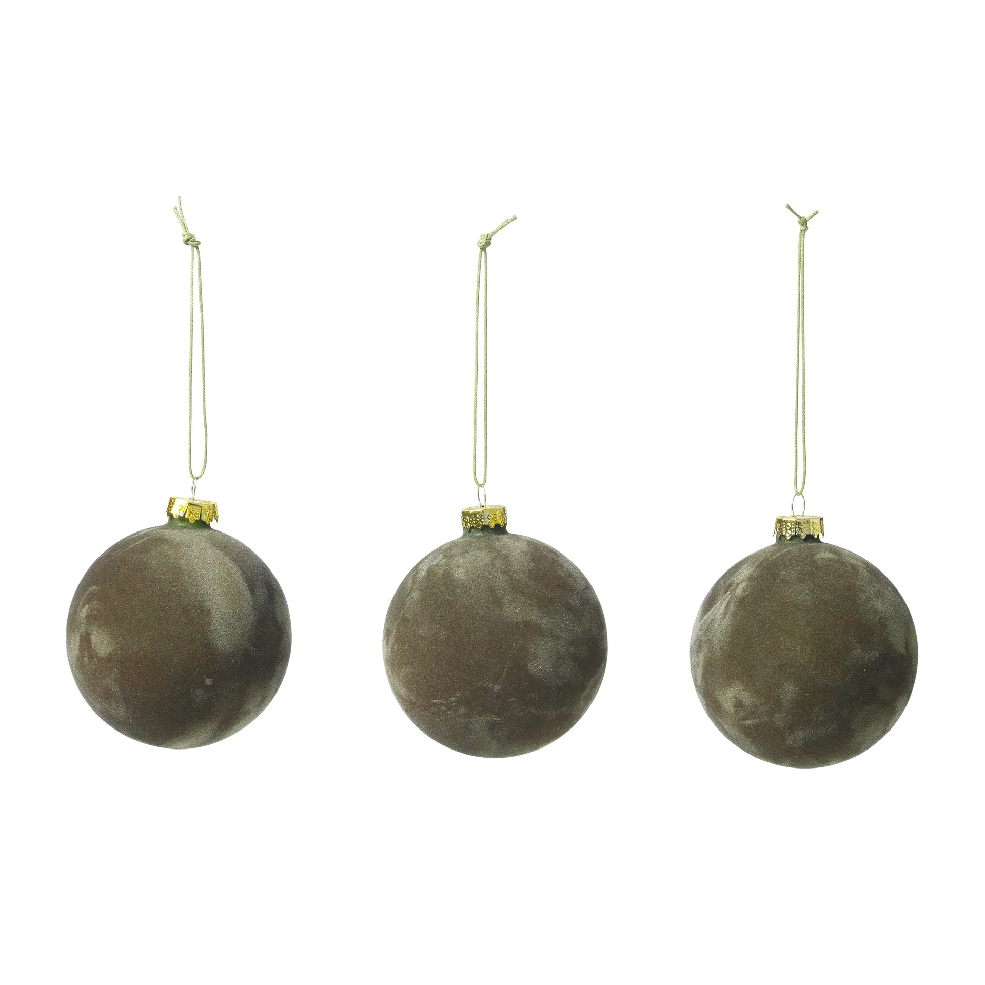 Alcan Christmas baubles 3-pack, Grape leaf Broste Copenhagen