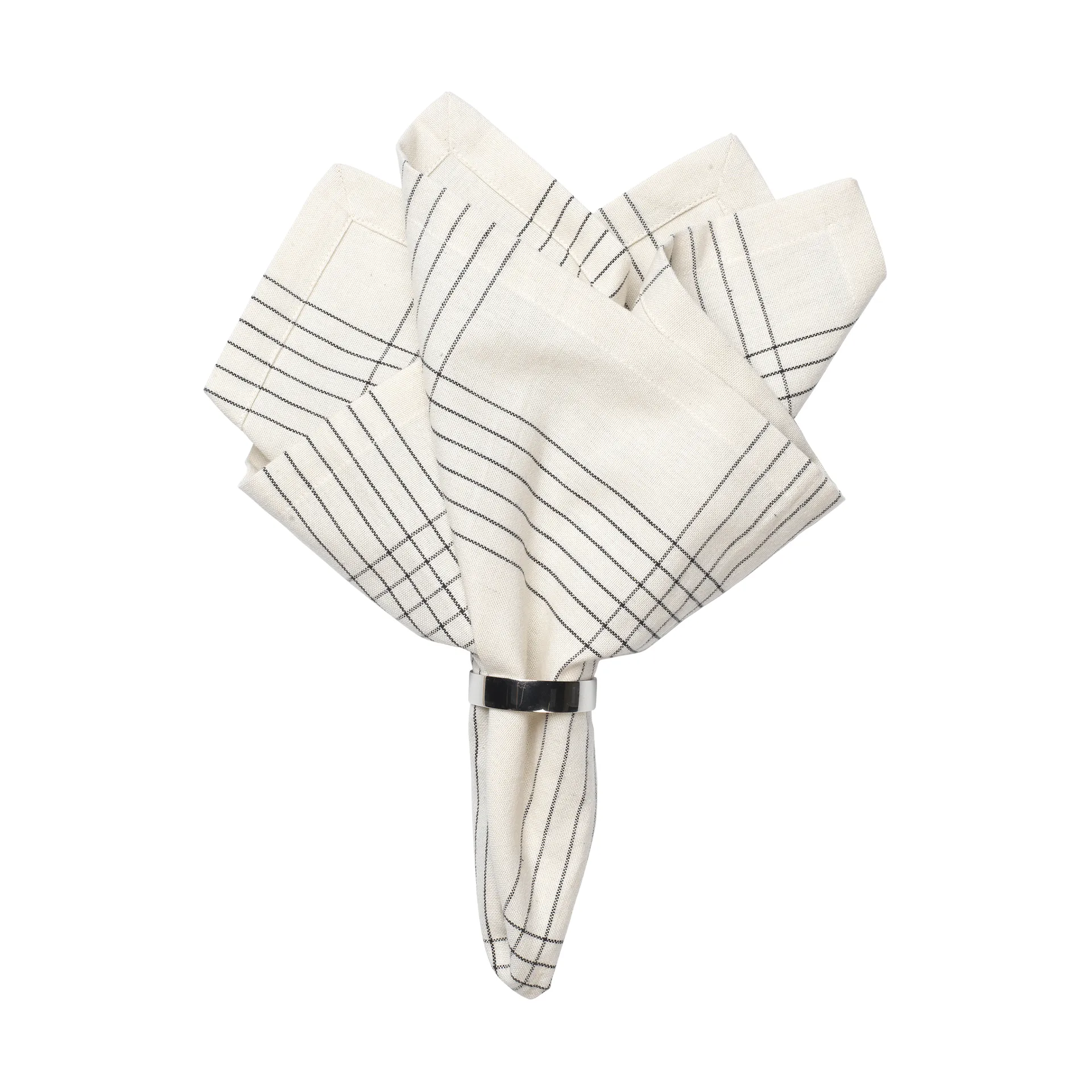 Alice fabric napkin 45x45 cm, Black-natural Broste Copenhagen