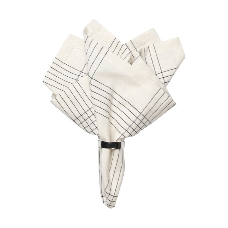 Broste Copenhagen Alice fabric napkin 45x45 cm Black-natural