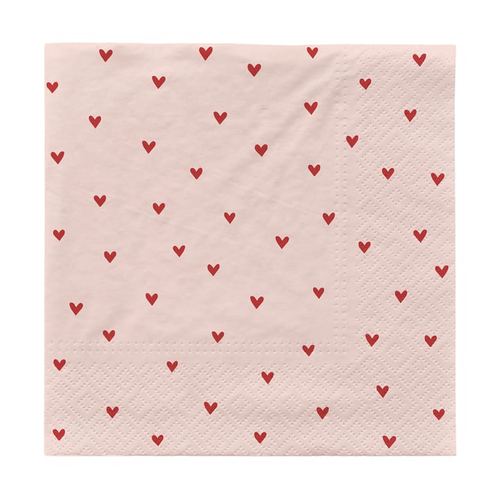 Amor paper napkins 33x33 cm 20-pack - Soft pink-red - Broste Copenhagen