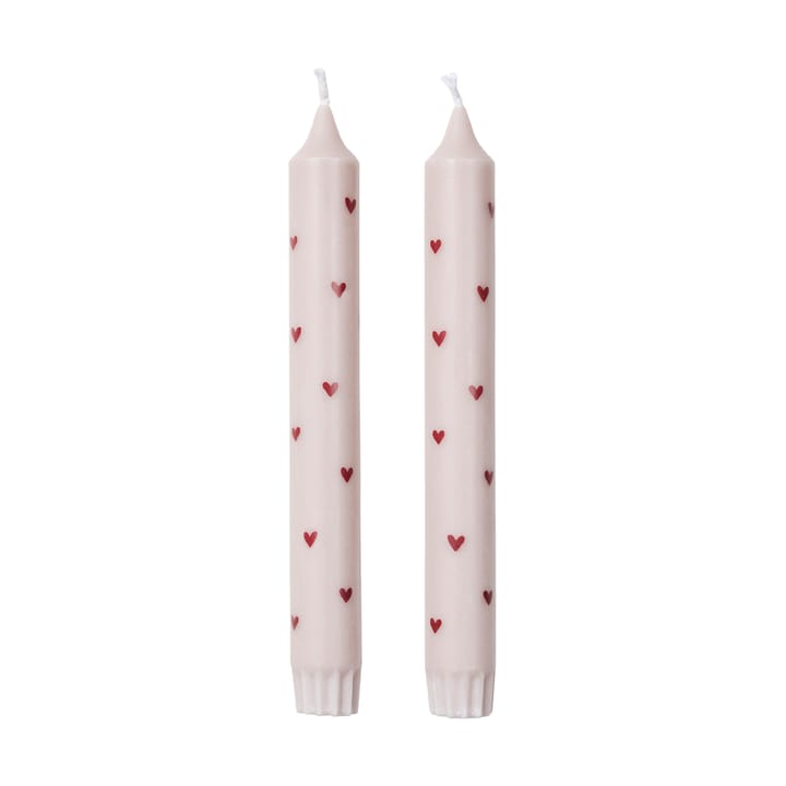 Amor taper candles 2-pack - Light pink-red - Broste Copenhagen
