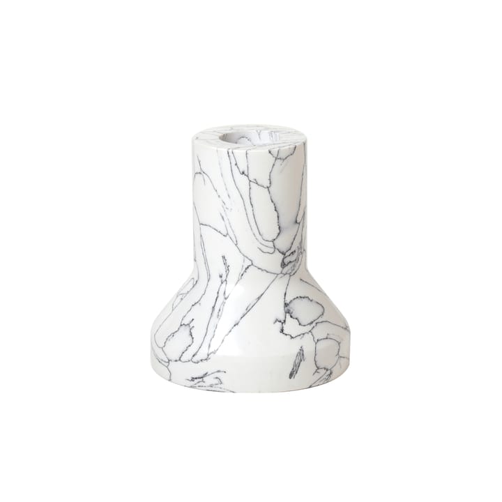 Anna candle sticks marble high - white-black - Broste Copenhagen