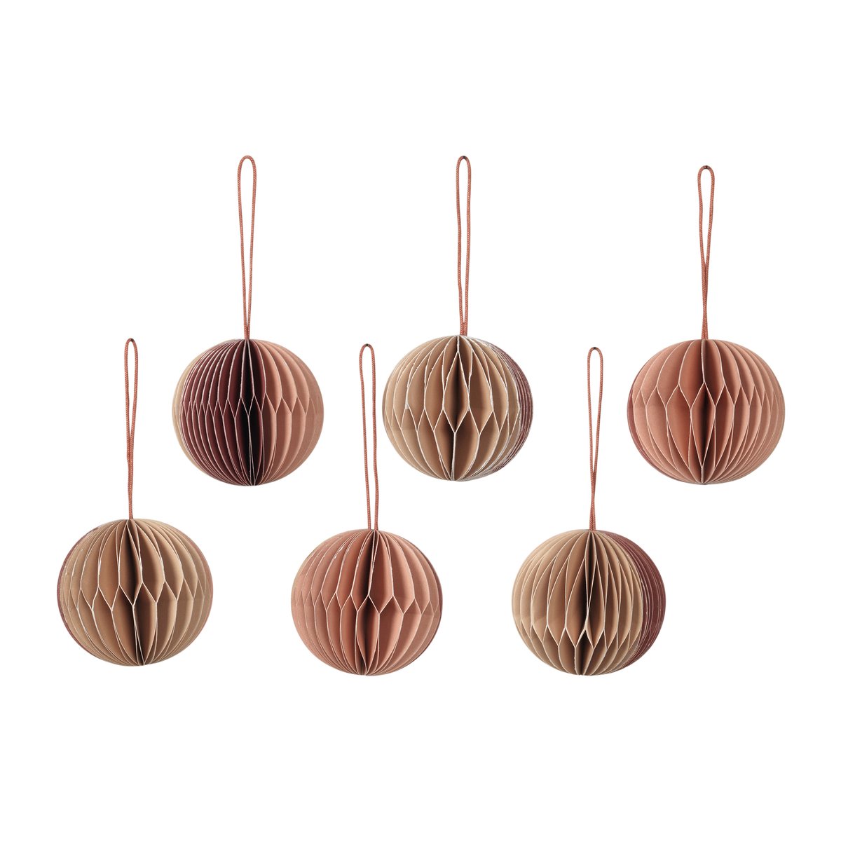 Broste Copenhagen Ball Christmas bauble honeycomb o5 cm 6 pieces Multi/pink