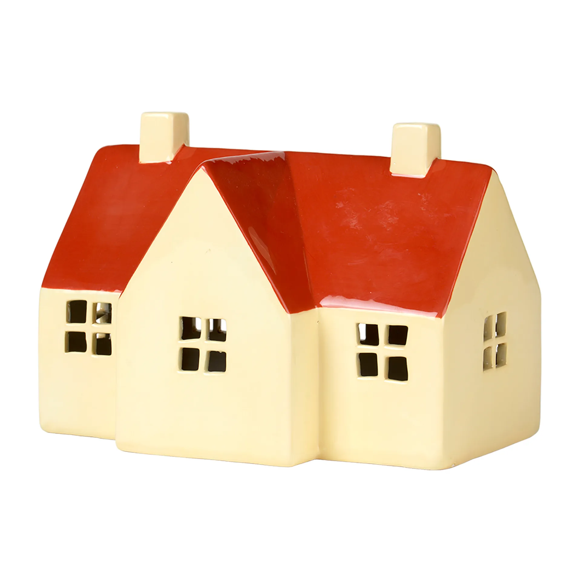 Bo decoration house 13.2x18 cm, Light yellow-pumpkin orange Broste Copenhagen