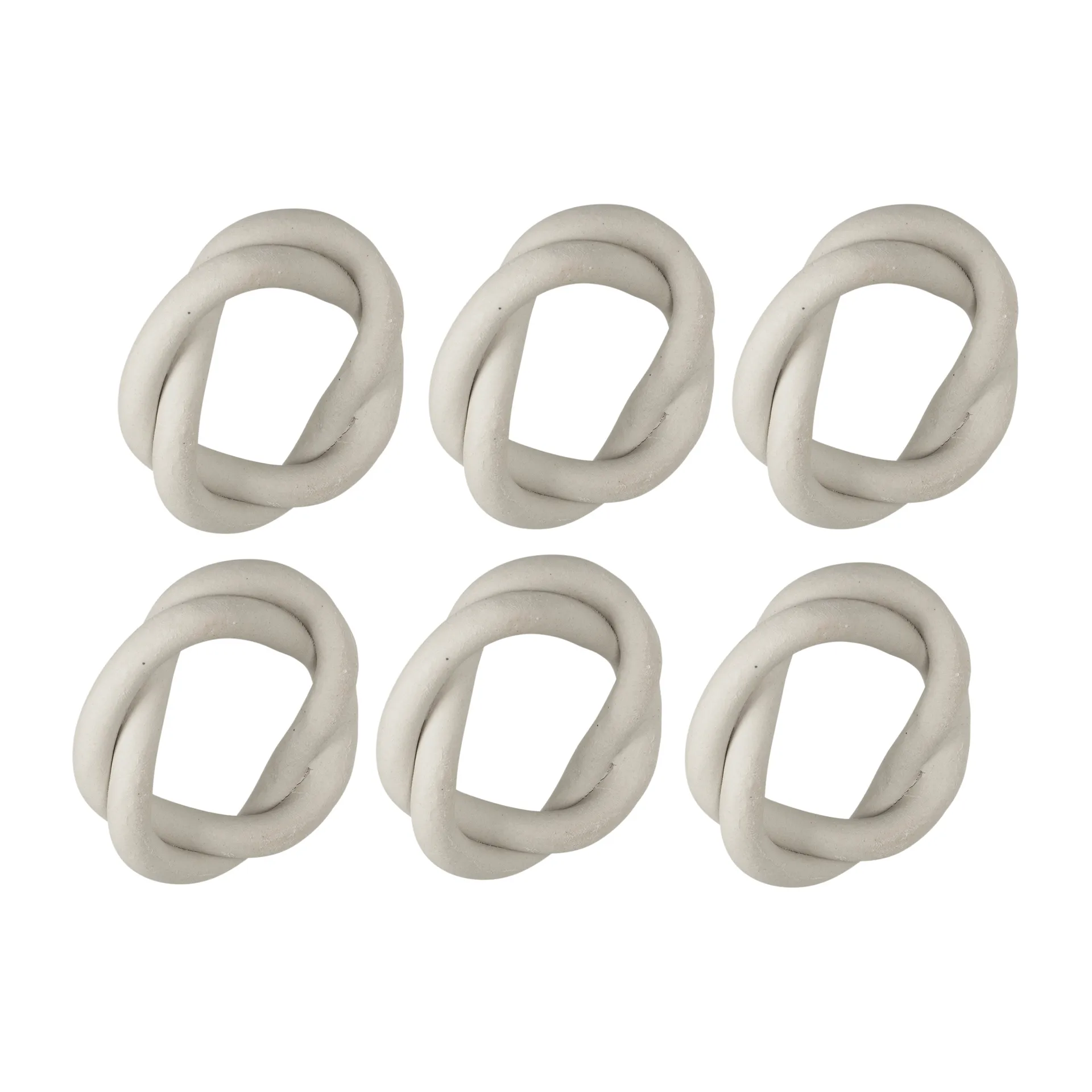 Braid napkin ring Ø6.5 cm 6-pack, Light beige Broste Copenhagen