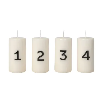 Broste advent candle - White-Black, 4 pieces - Broste Copenhagen