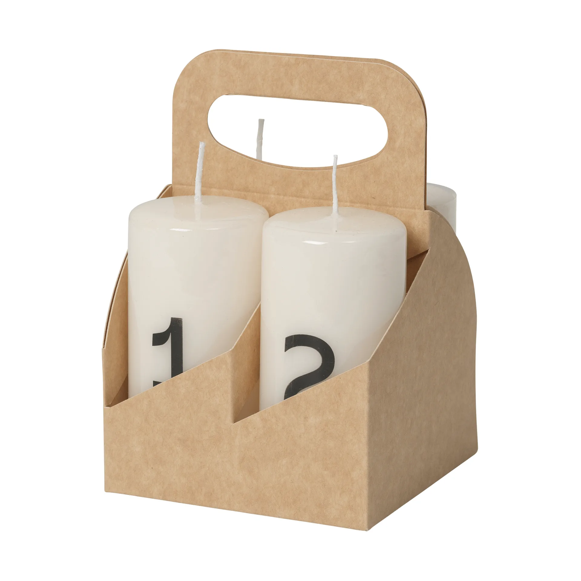 Broste advent candle, White-Black, 4 pieces Broste Copenhagen
