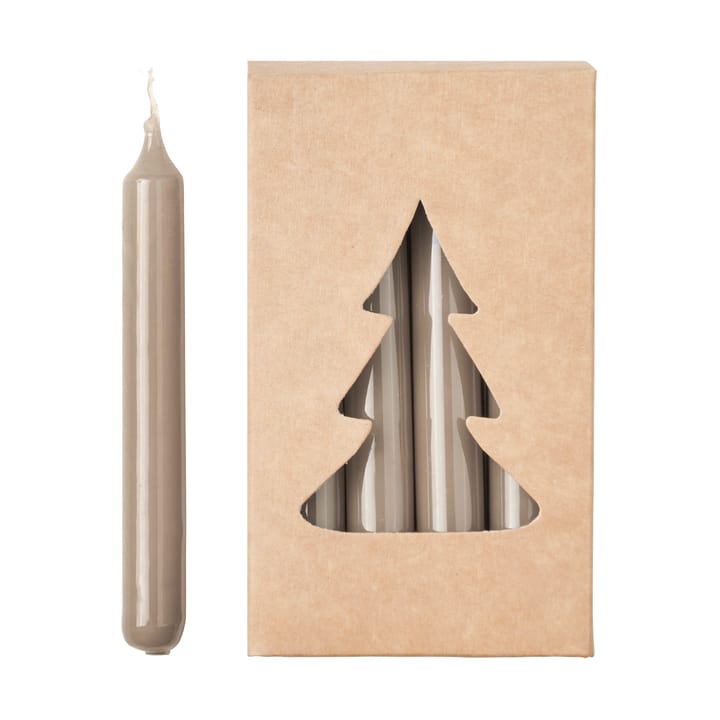 Broste Christmas tree candle glossy Ø1,2x10,2 cm 20 pack - Linen - Broste Copenhagen