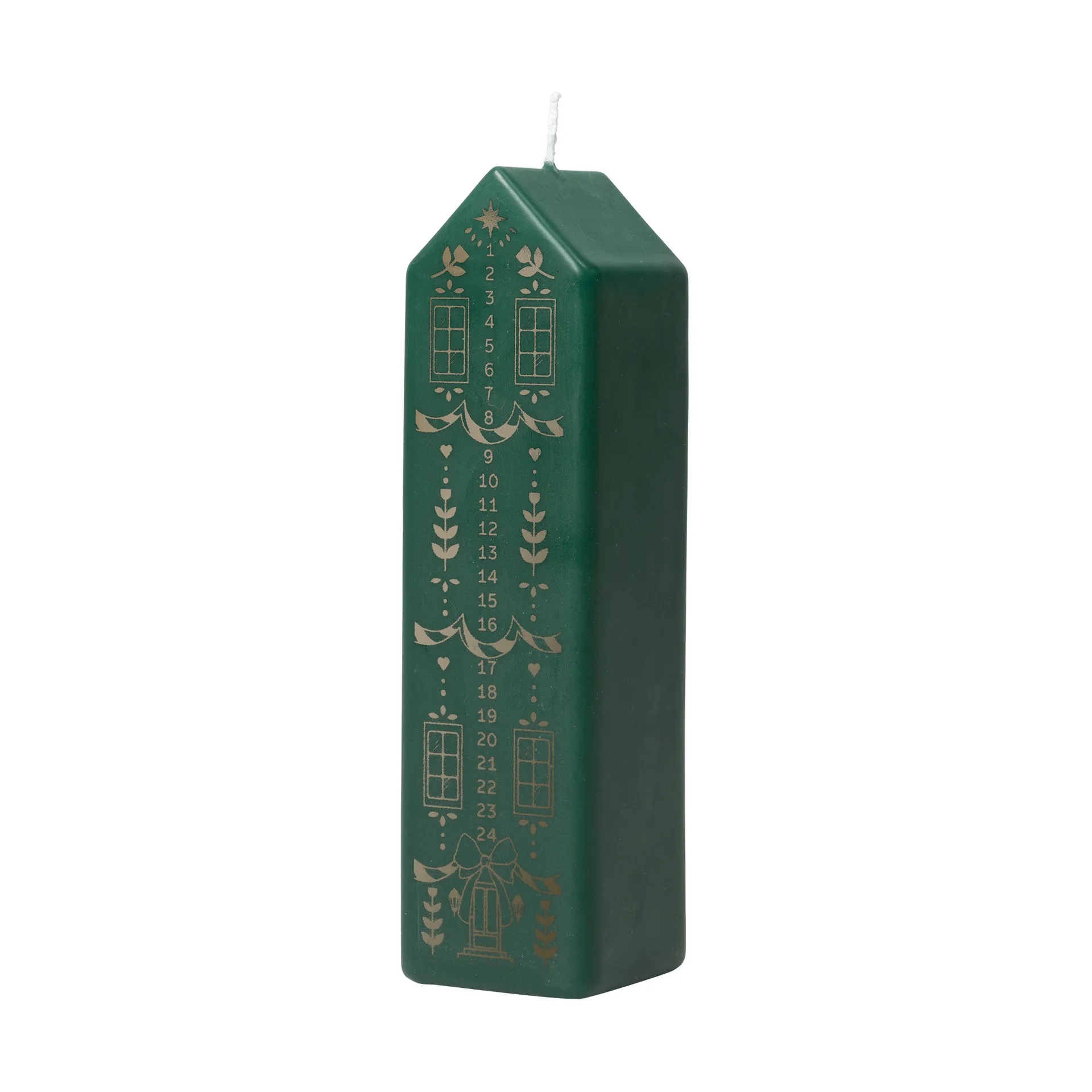 Casa advent candle, Dark Green-Gold Broste Copenhagen