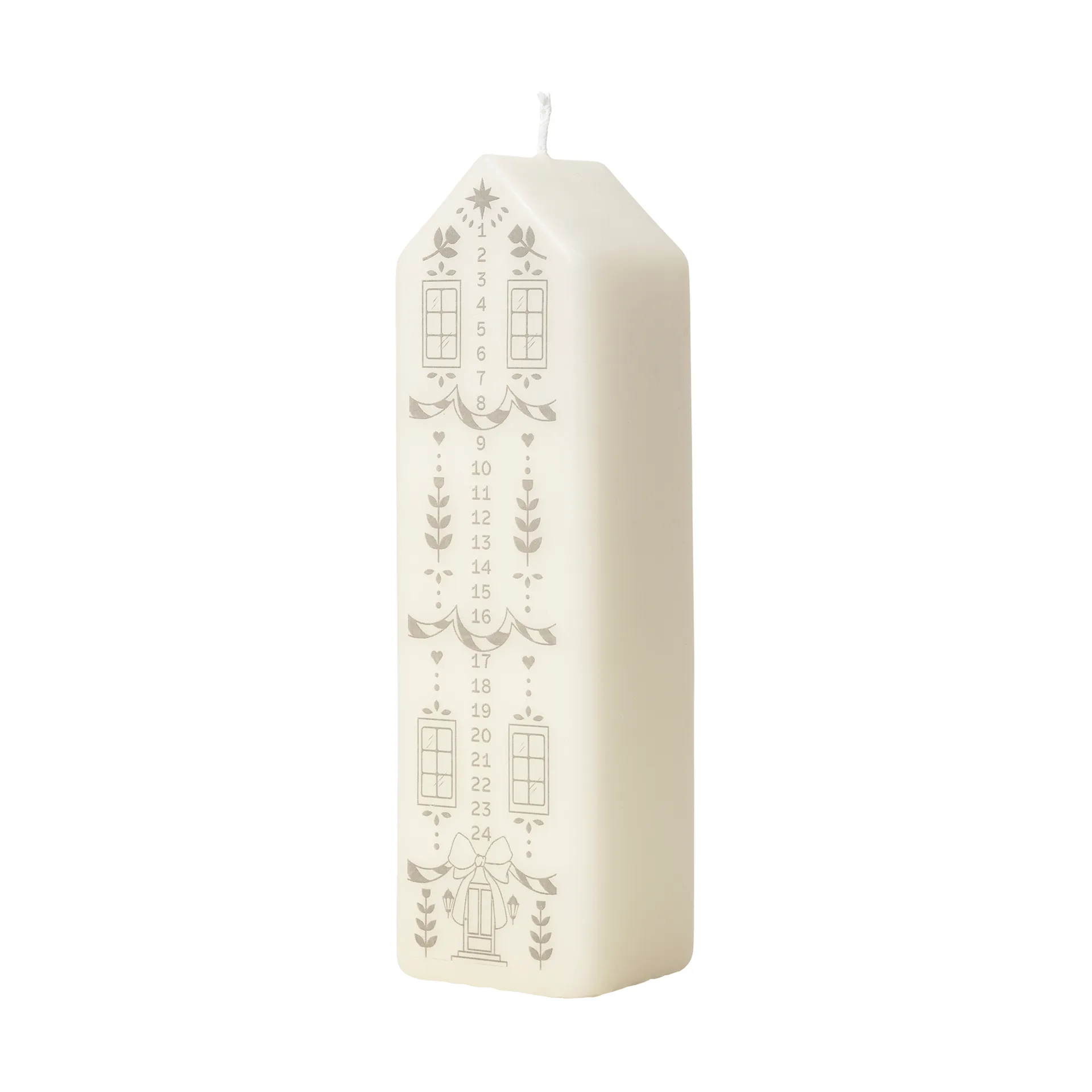 Casa advent candle, White-Silver Broste Copenhagen