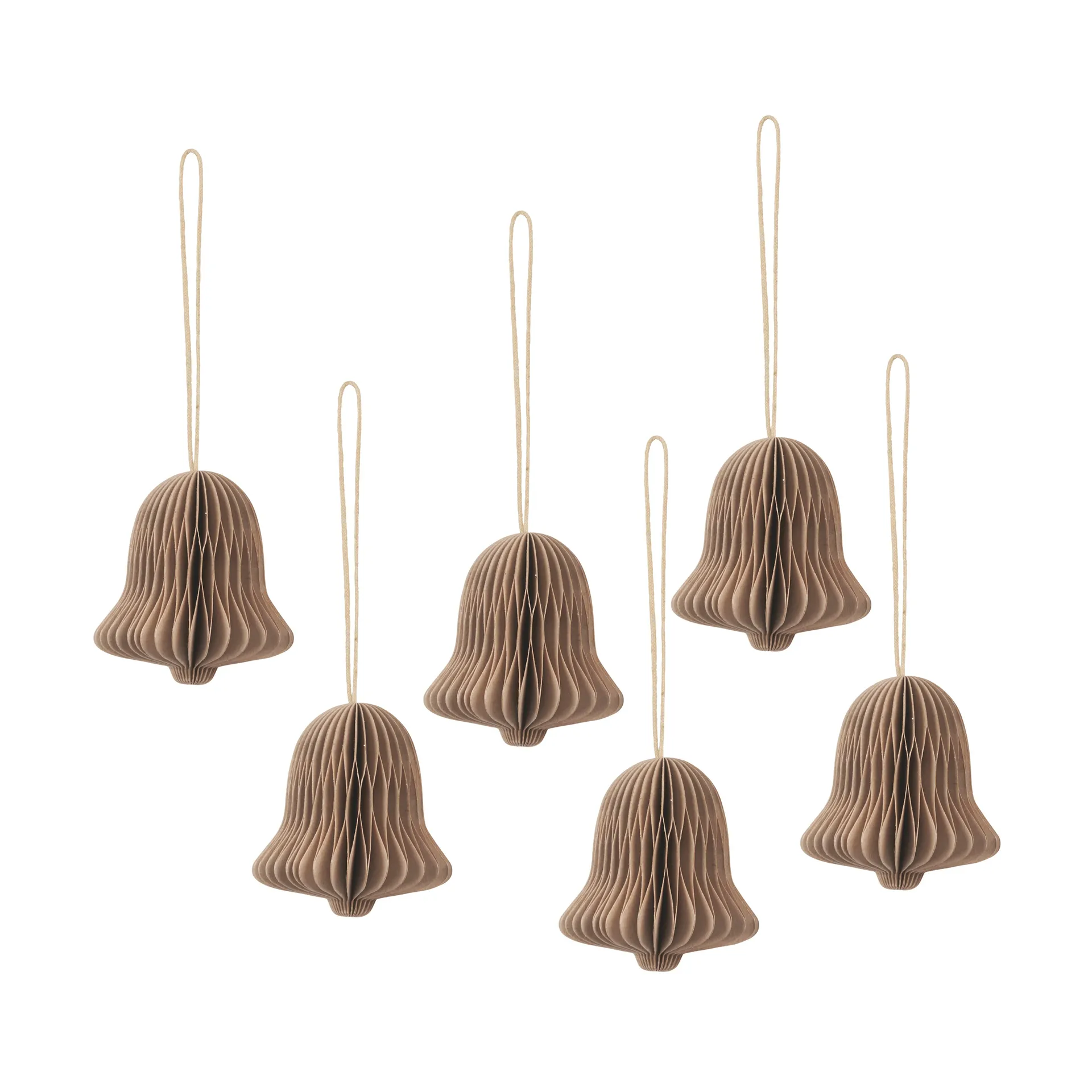 Chime bell Christmas tree decoration, Natural brown Broste Copenhagen
