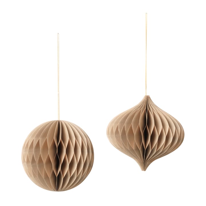Christmas mix Christmas bauble 2-pack - Natural brown - Broste Copenhagen