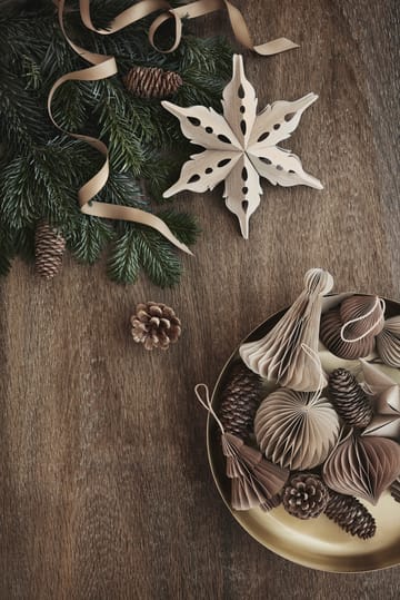 Christmas mix Christmas bauble 2-pack - Natural brown - Broste Copenhagen