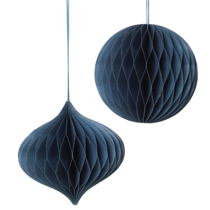 Christmas mix Christmas bauble 2 pieces Orion blue - undefined - Broste Copenhagen