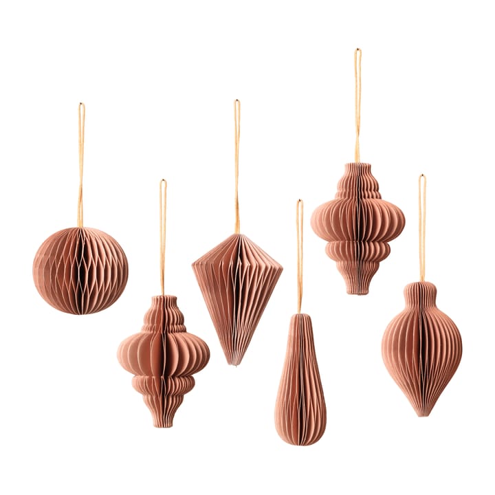 Christmas mix decoration 6-pack - Dusty pink - Broste Copenhagen