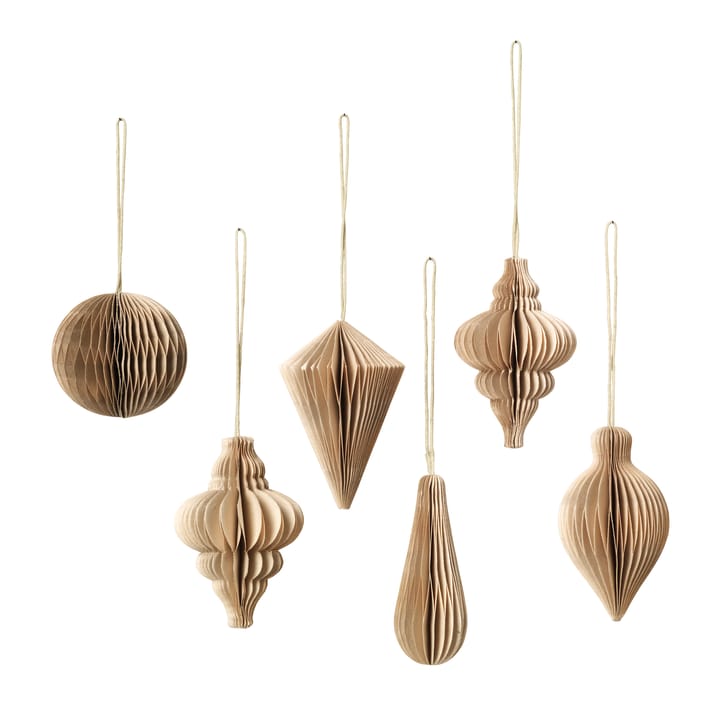 Christmas mix decoration 6-pack - Natural brown - Broste Copenhagen