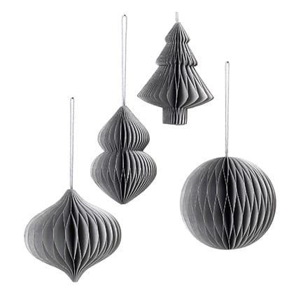 Christmas mix ornaments 4 pieces Silver - undefined - Broste Copenhagen