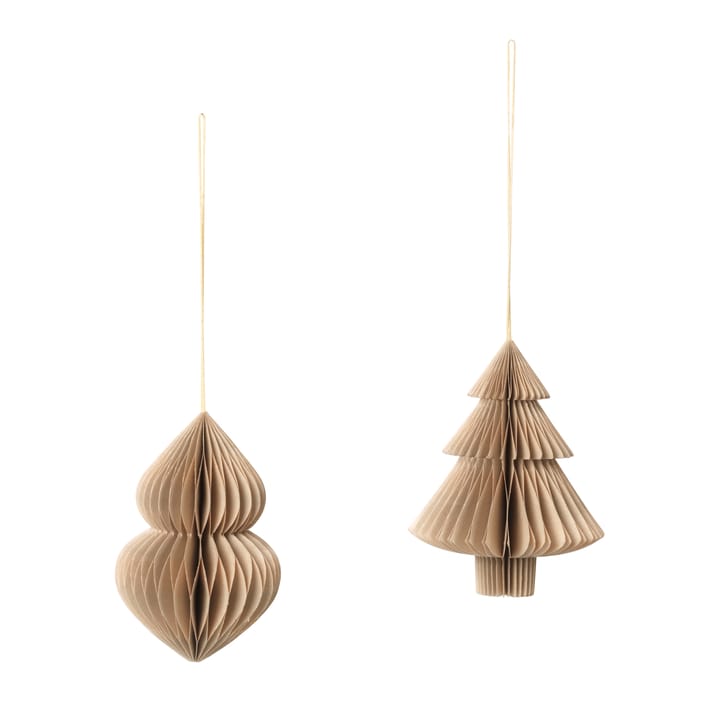 Christmas mix Tree Christmas bauble 2-pack - Natural brown - Broste Copenhagen