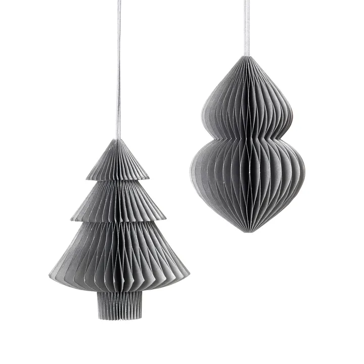 Christmas mix Tree Christmas bauble 2 pieces Silver - Broste Copenhagen
