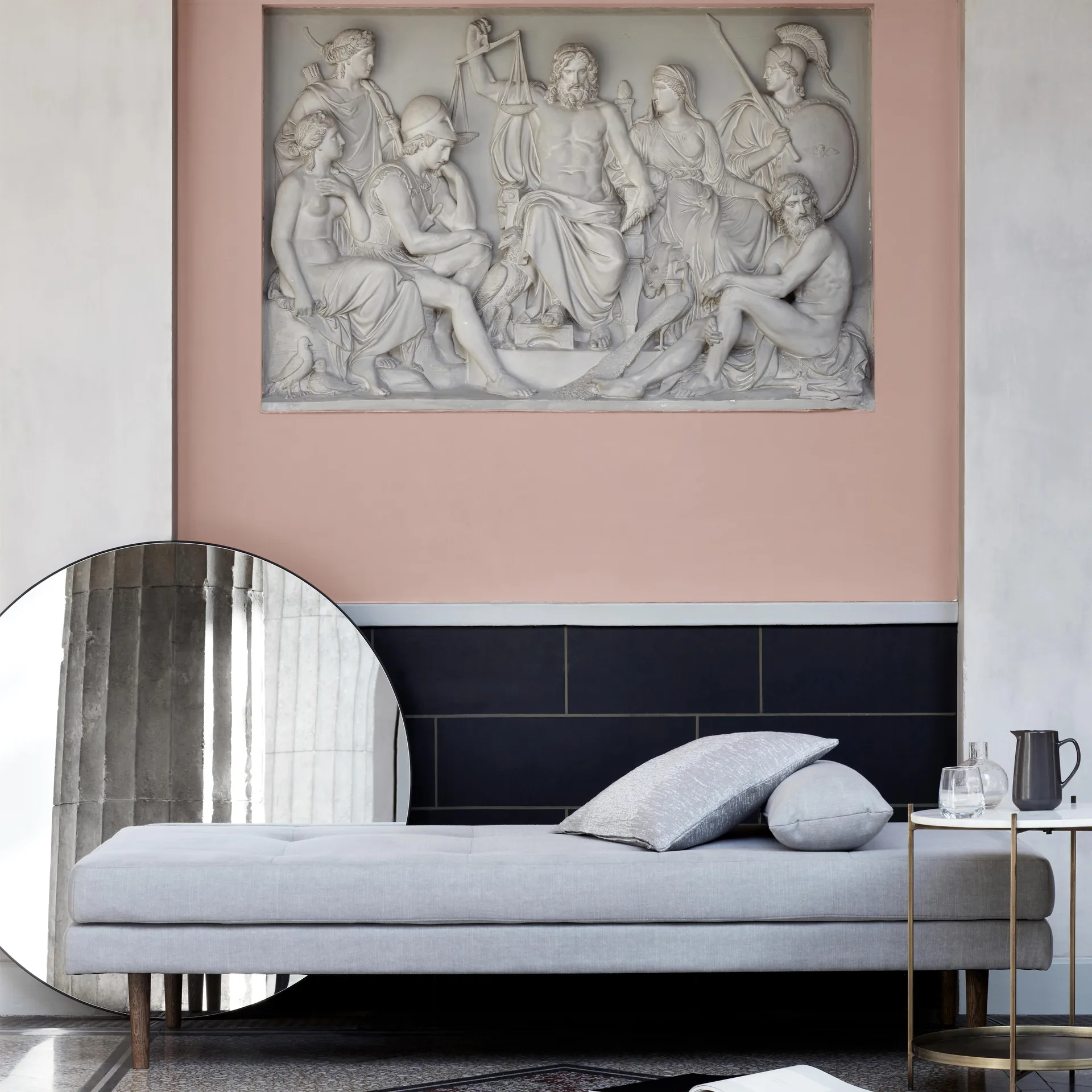 Complete mirror black, Ø 80 cm Broste Copenhagen