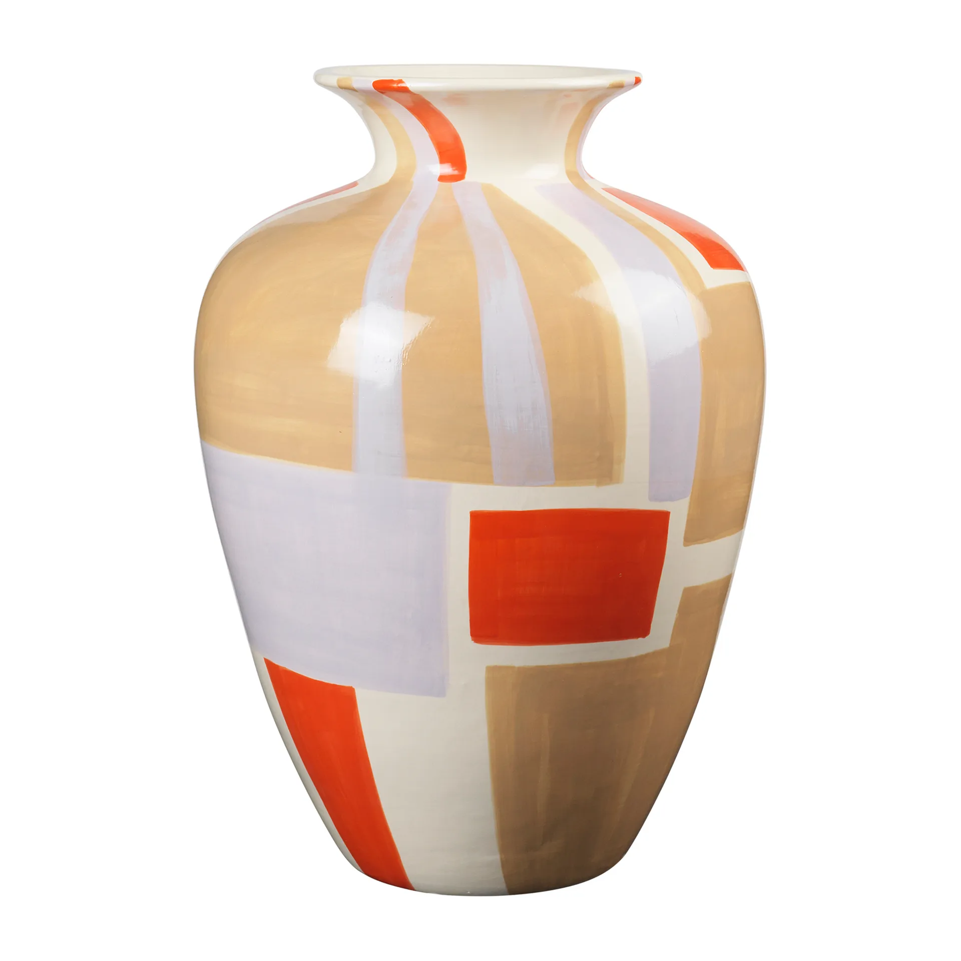 Dana vase 50 cm, Off white-orange-purple-grey Broste Copenhagen