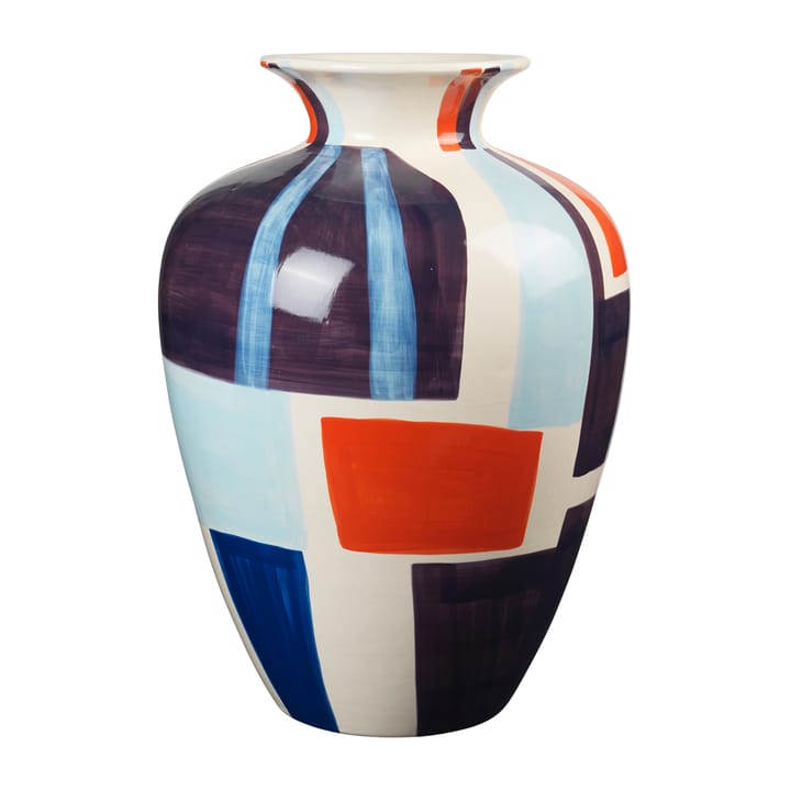 Dana vase 50 cm - White-turquoise-orange-purple - Broste Copenhagen