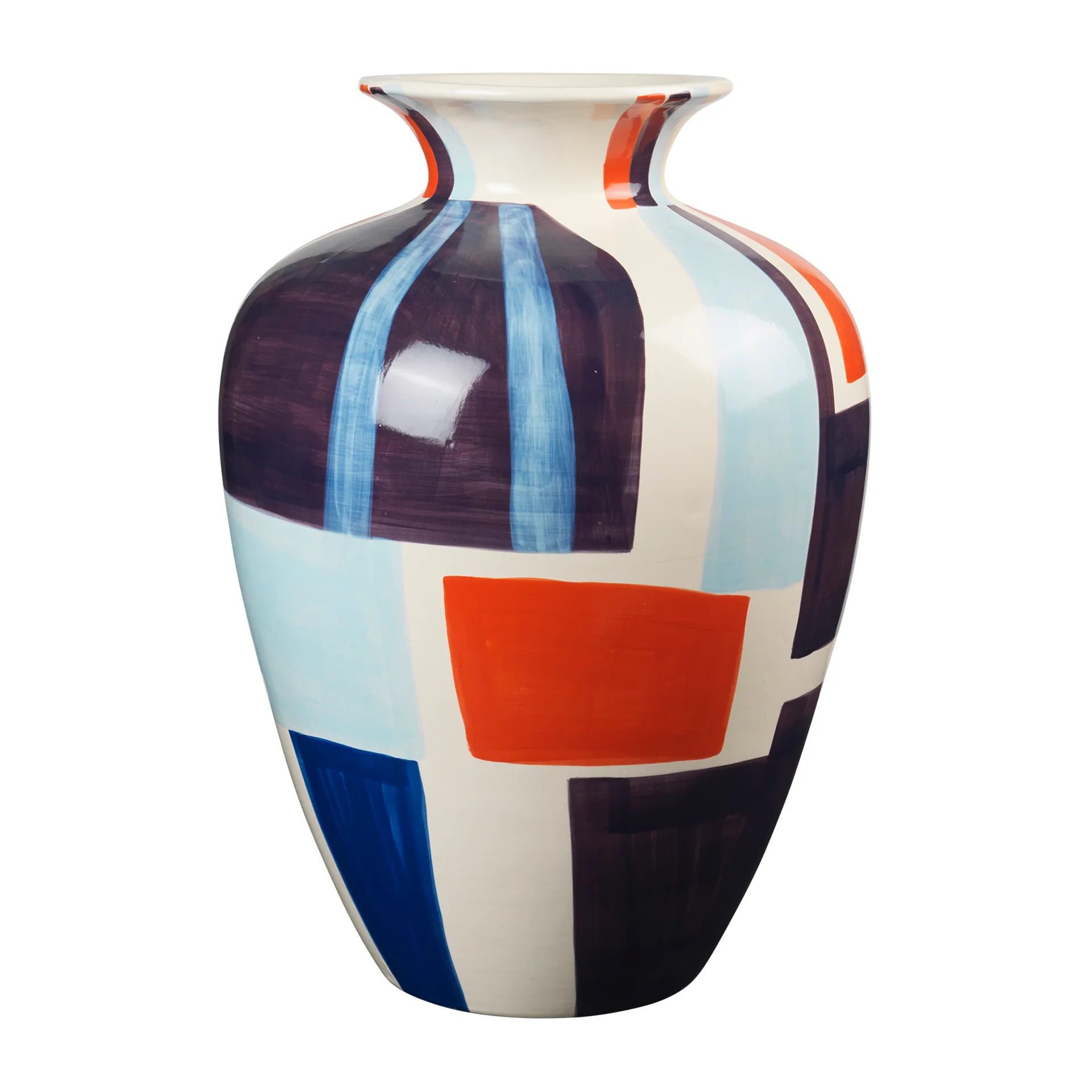 Dana vase 50 cm, White-turquoise-orange-purple Broste Copenhagen