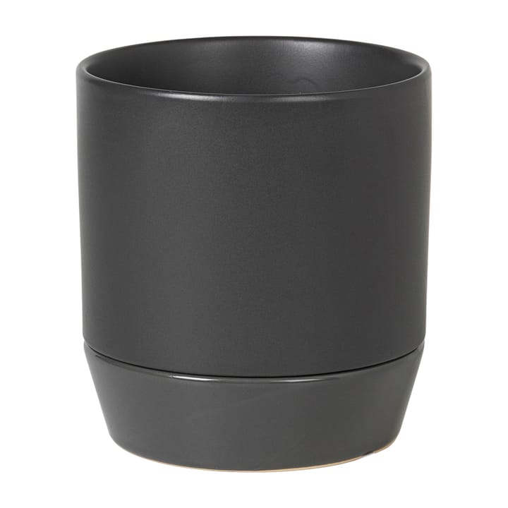 Denise flower pot with saucer Ø14 cm - Charcoal grey - Broste Copenhagen