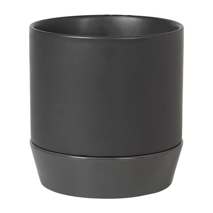 Denise flower pot with saucer Ø18 cm - Charcoal grey - Broste Copenhagen