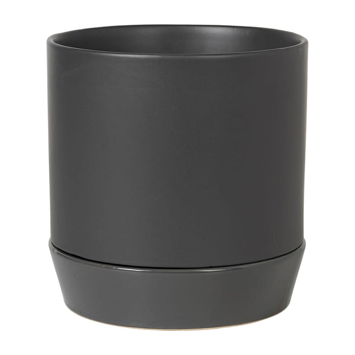 Denise flower pot with saucer Ø21 cm - Charcoal grey - Broste Copenhagen