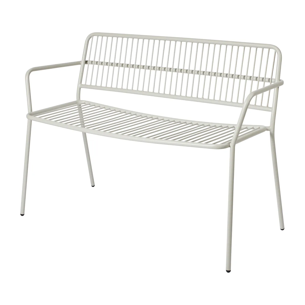 Broste Copenhagen Eden bench with arm support Beige grey