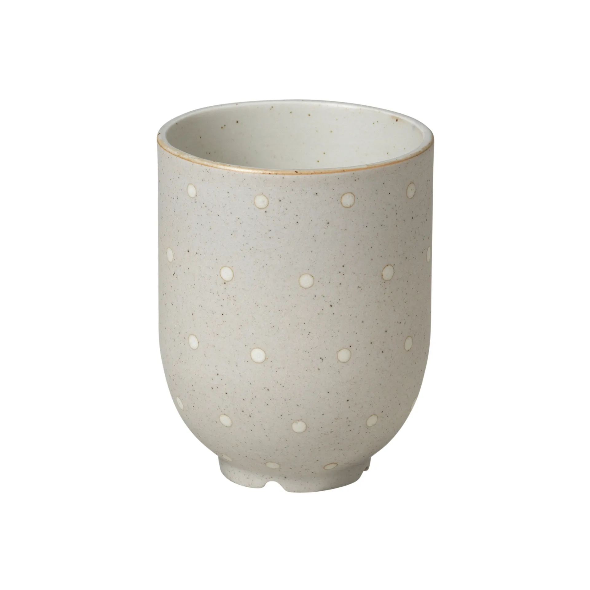 Eli mug 20 cl, matte soft light grey dots Broste Copenhagen