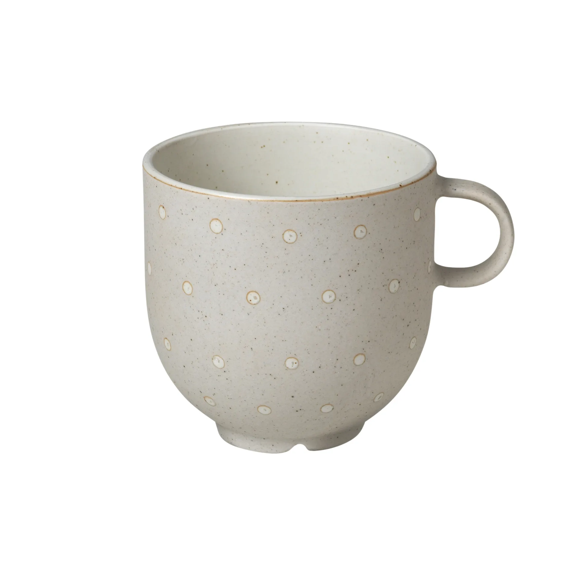 Eli mug with handle 20 cl, matte soft light grey dots Broste Copenhagen