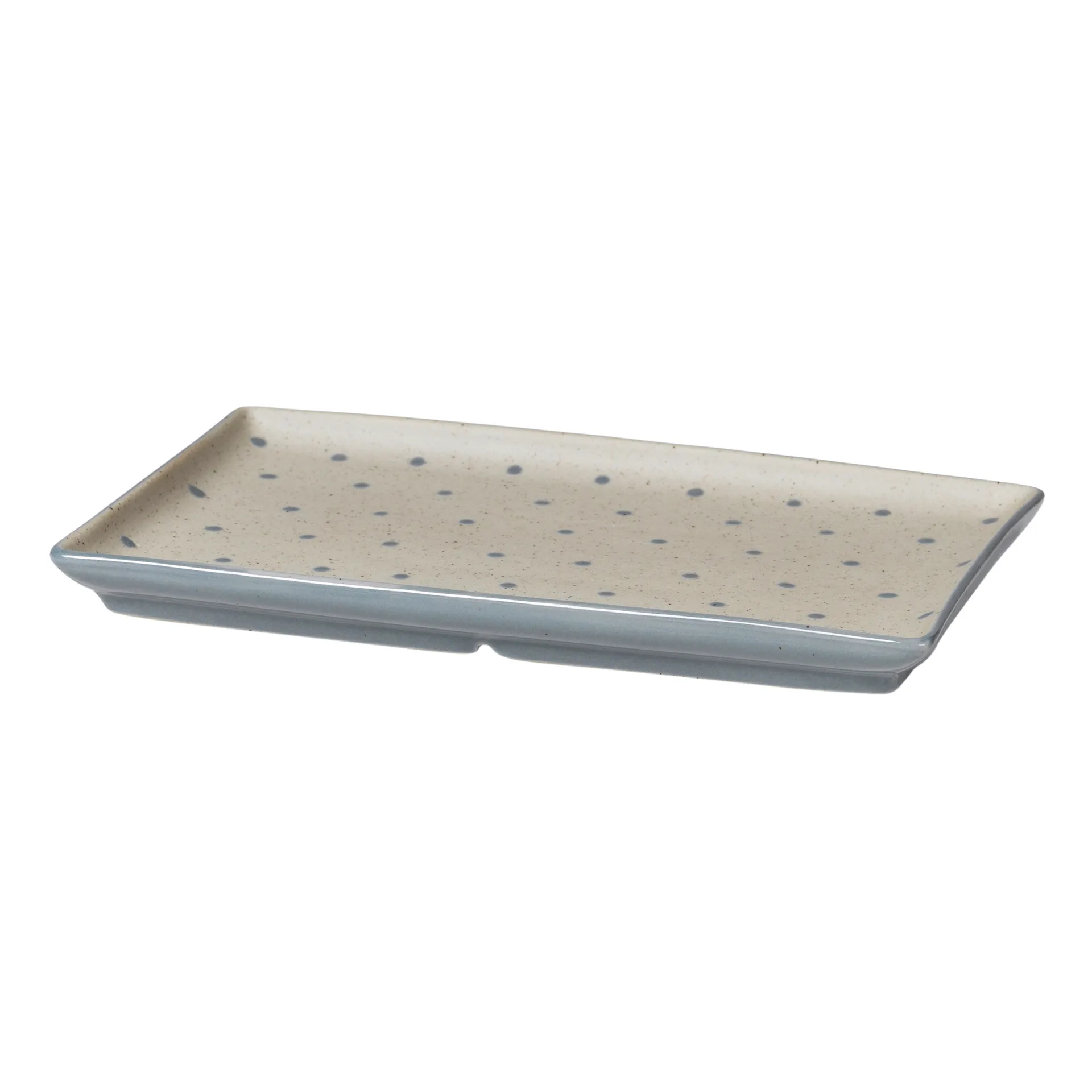 Eli plate 17.6x20 cm, soft blue dots Broste Copenhagen