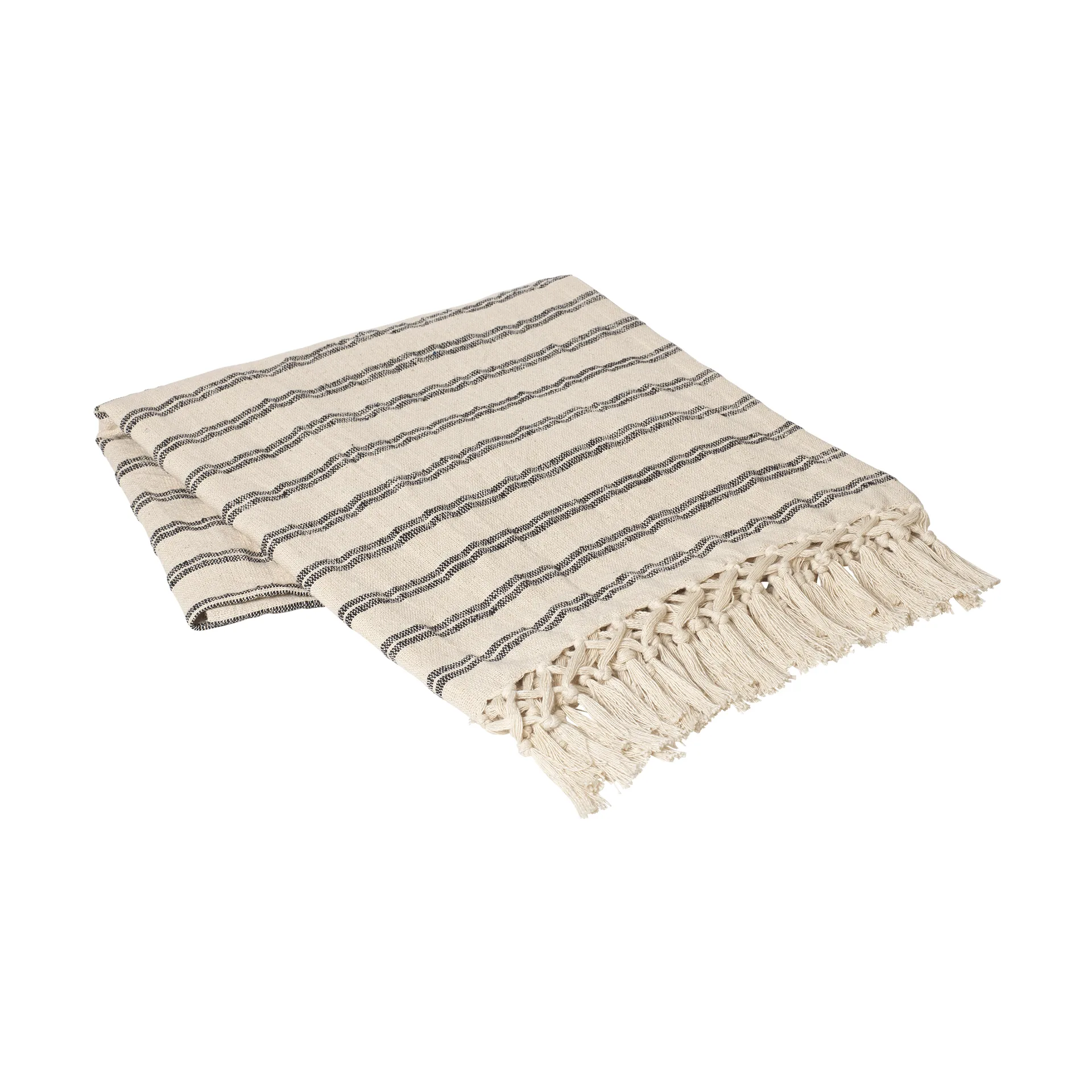 Elly throw 130x160 cm, Black-natural Broste Copenhagen