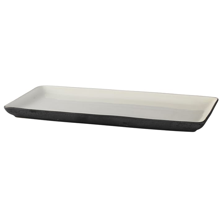 Esrum plate 18x36 cm, white-grey Broste Copenhagen