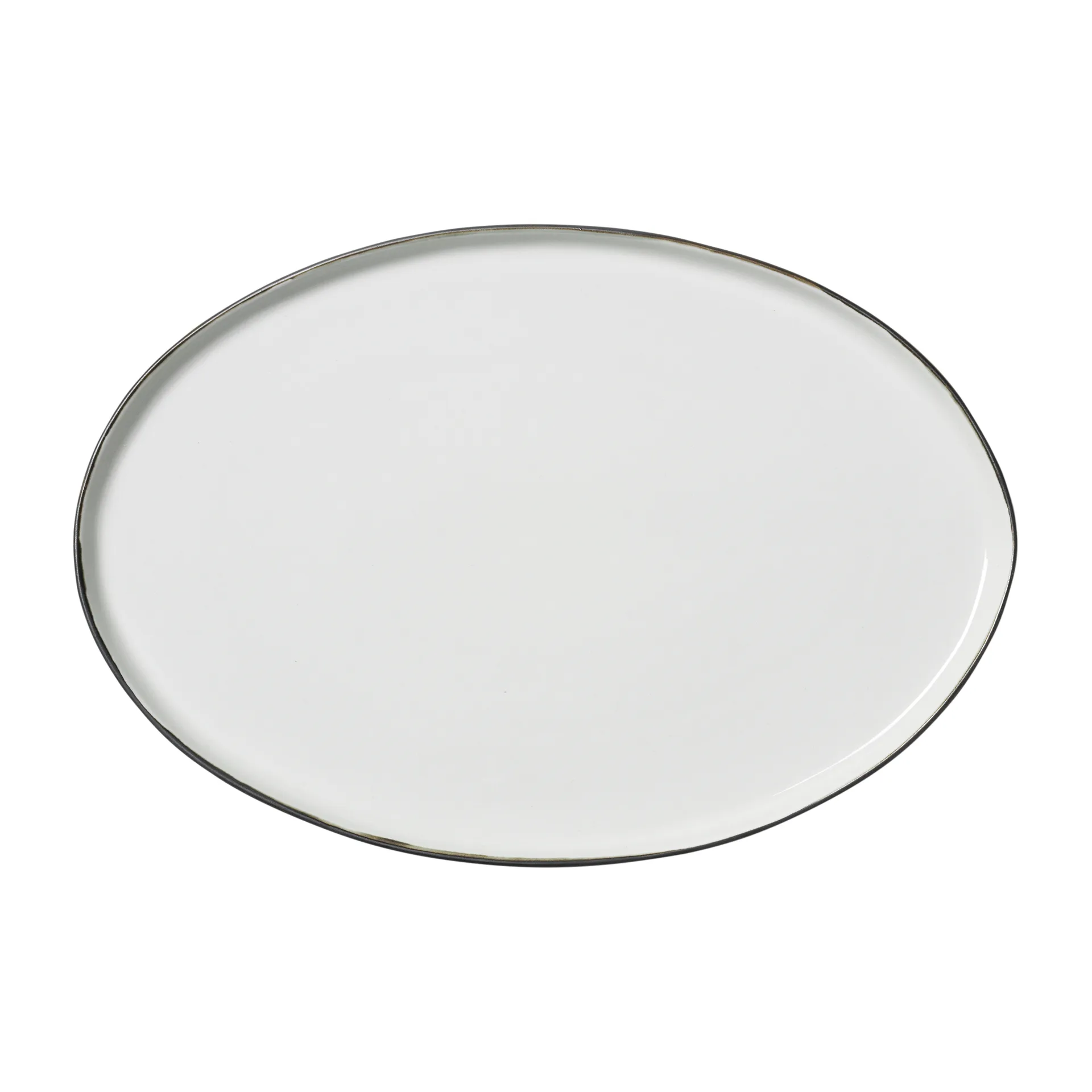 Esrum saucer oval 26.5x39 cm, Ivory-grey Broste Copenhagen
