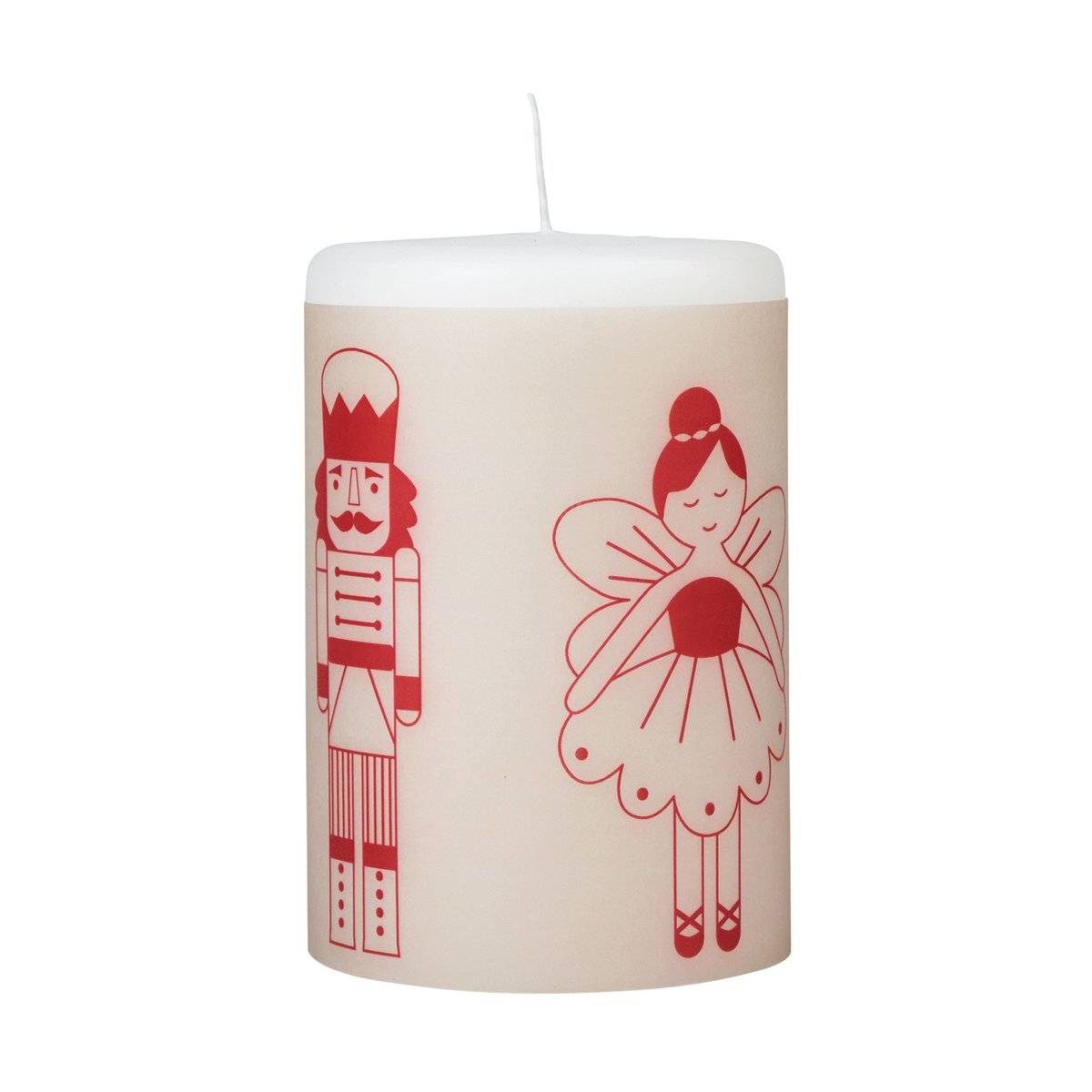 Broste Copenhagen Fairy Tale candle 12 cm White-red