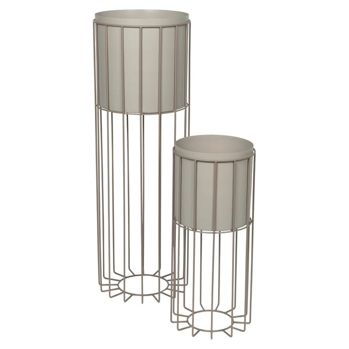 Fenja flower pot with stand 2 parts Ø25 cm - simply taupe - Broste Copenhagen