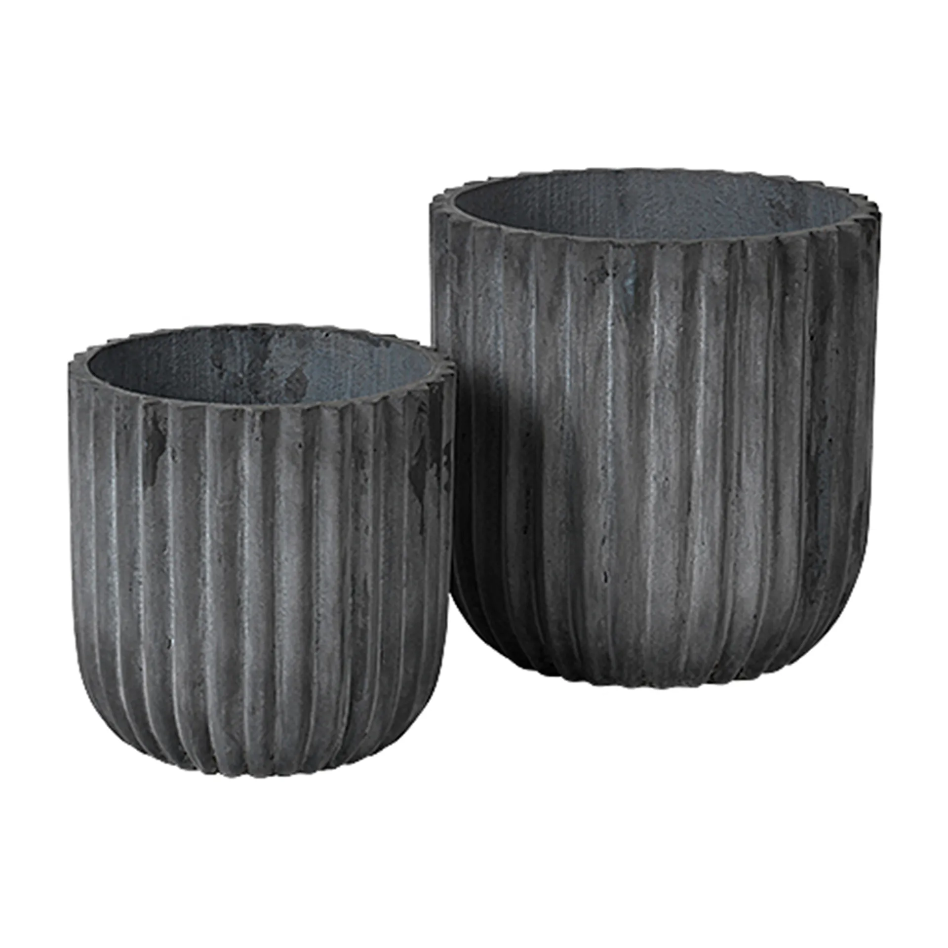 Fiber flower pot 2-pack, Charcoal Broste Copenhagen