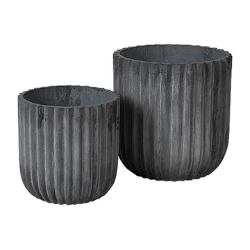 Fiber flower pot 2-pack - Charcoal - Broste Copenhagen