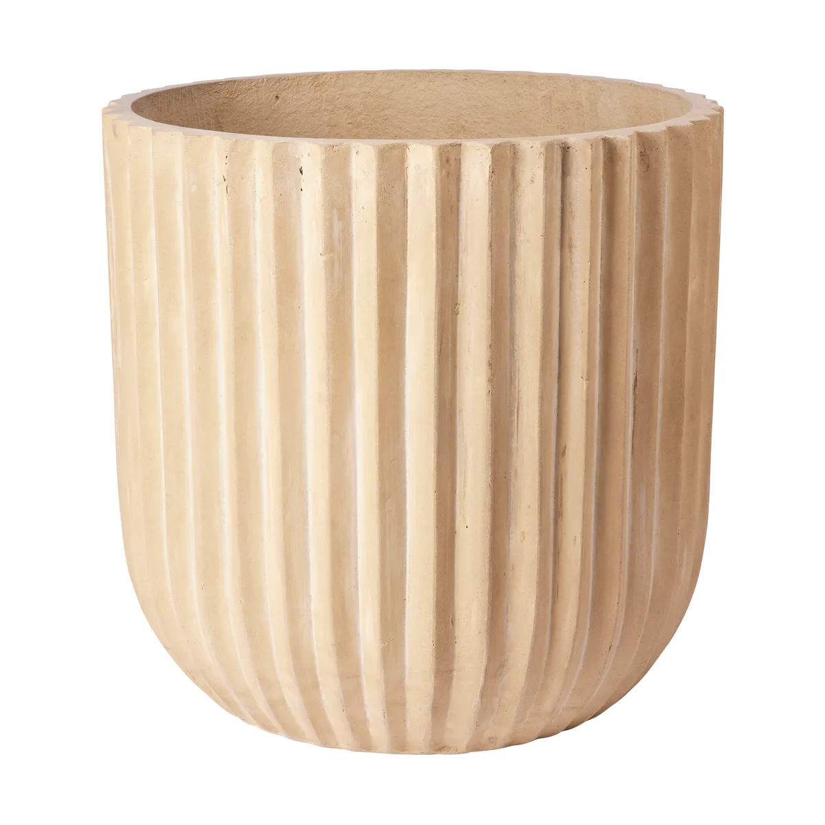 Broste Copenhagen Fiber flower pot Ø50 cm Antique beige