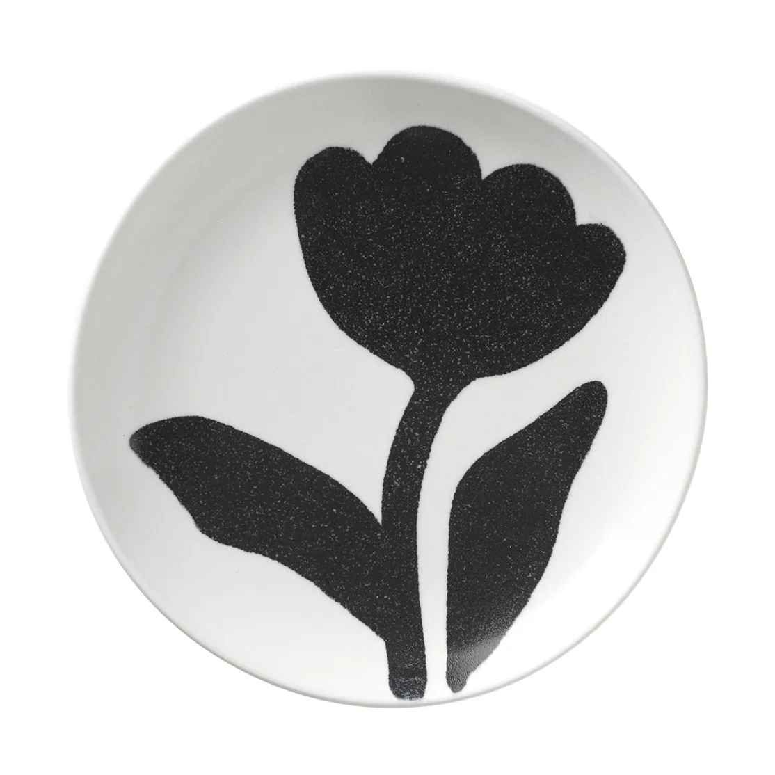 Broste Copenhagen Flora plate Ø15 cm Black-off white