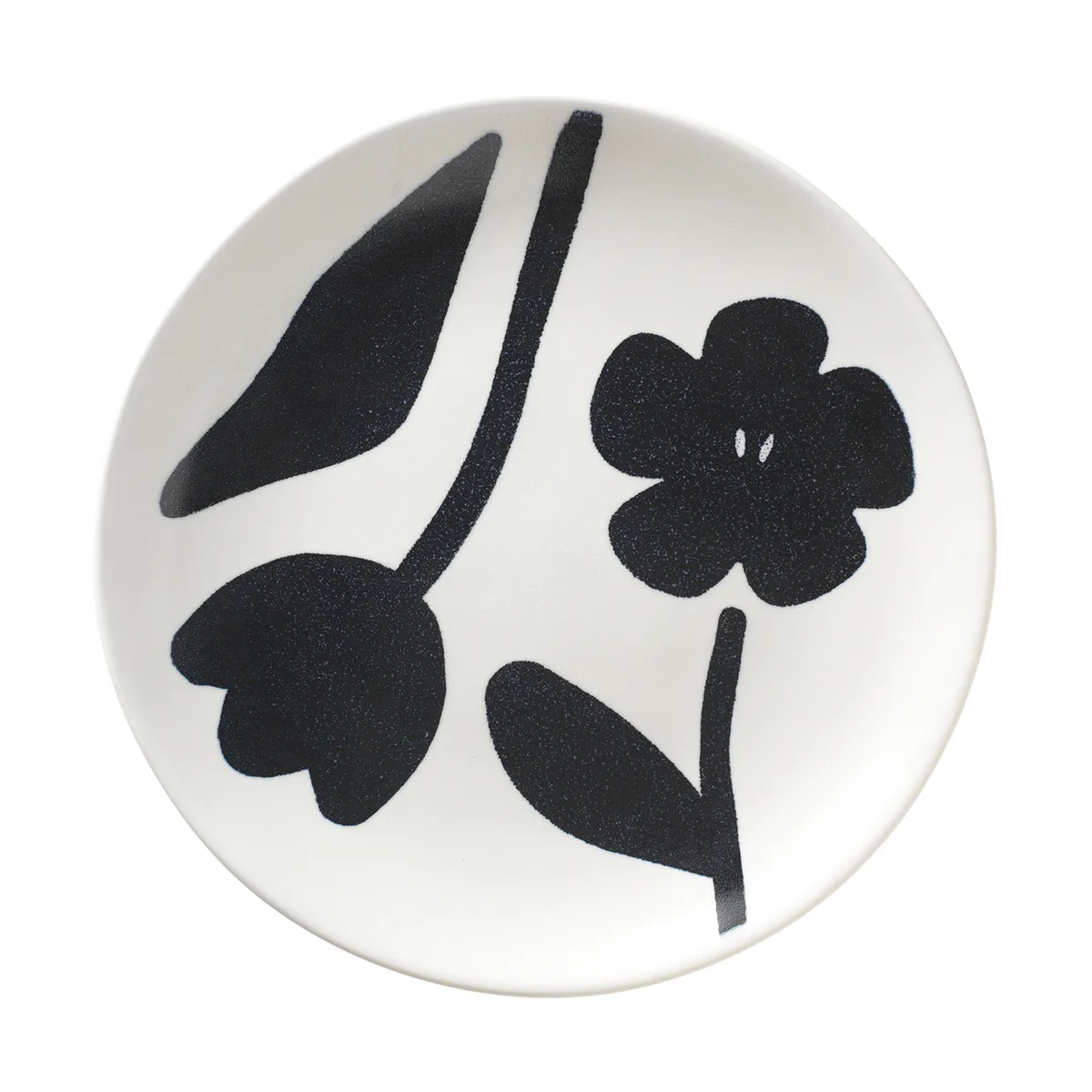 Broste Copenhagen Flora plate Ø20 cm Black-off white.