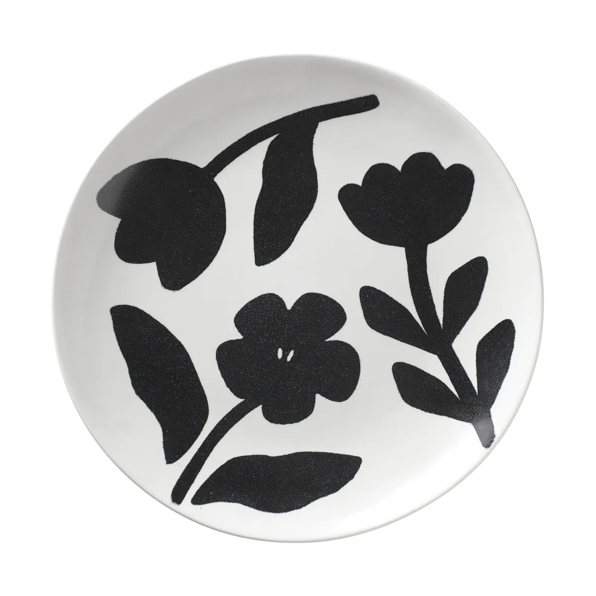 Broste Copenhagen Flora plate Ø26 cm Black-off white