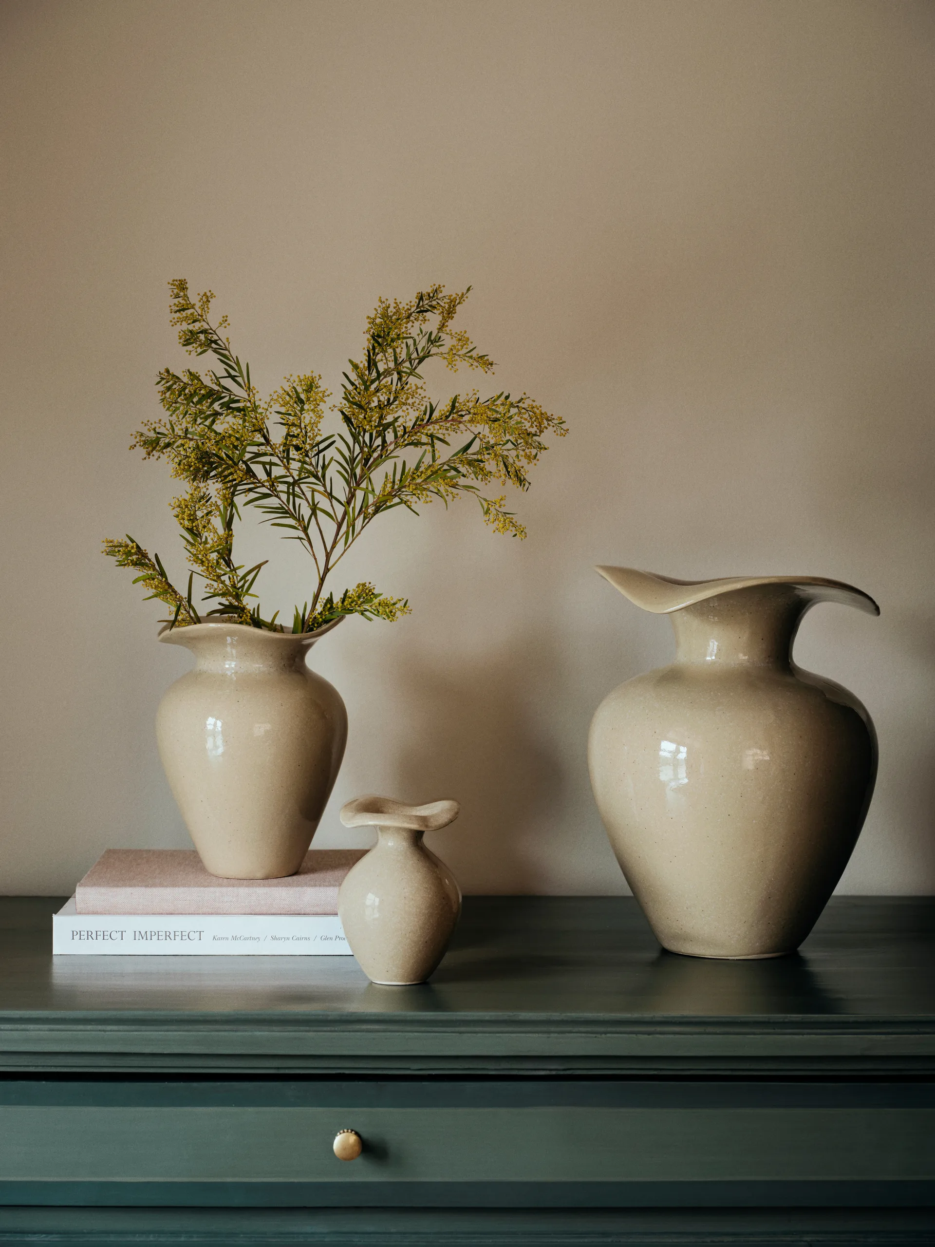 Florentina vase S 22.5, Beige Broste Copenhagen
