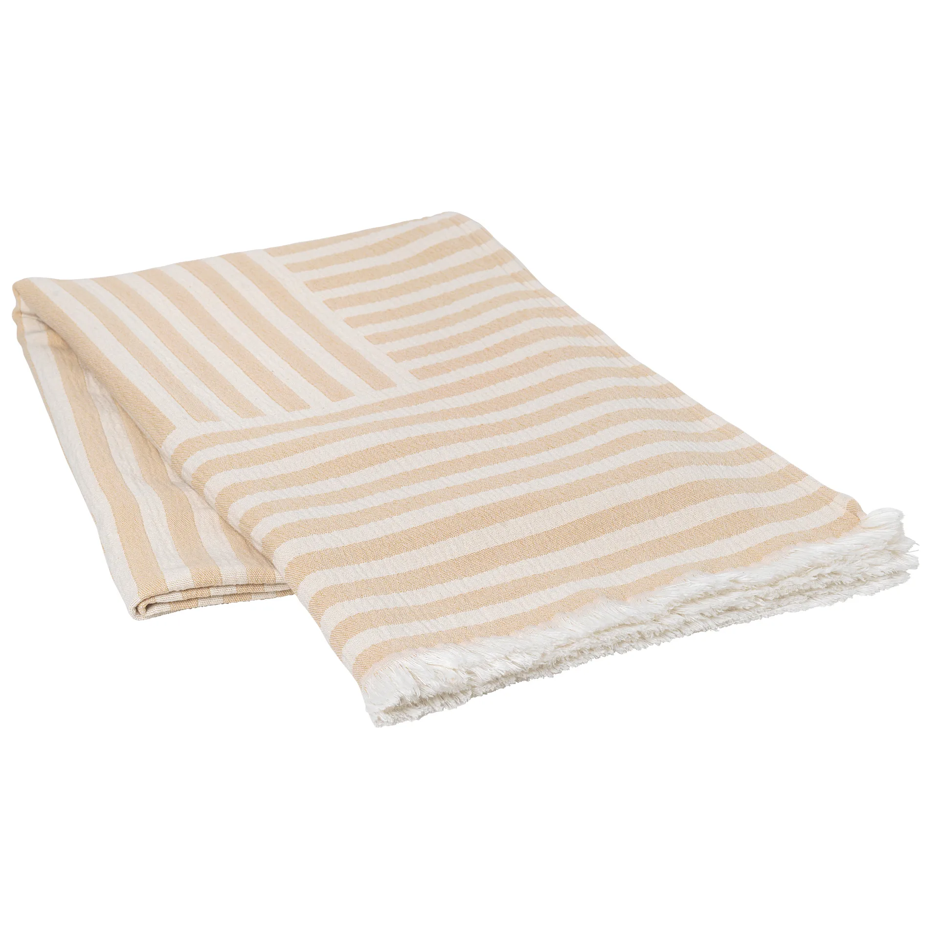 Frankie cotton throw 130x180 cm, taos taupe beige Broste Copenhagen